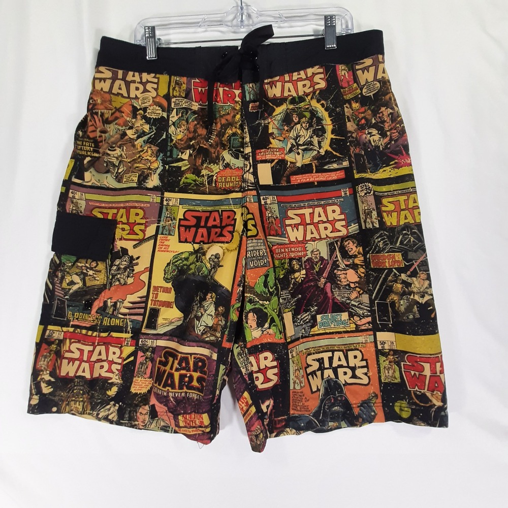 Star Wars Mens Comic‎ Book Print Board Shorts XL Swim Trunks Retro Marvel Covers